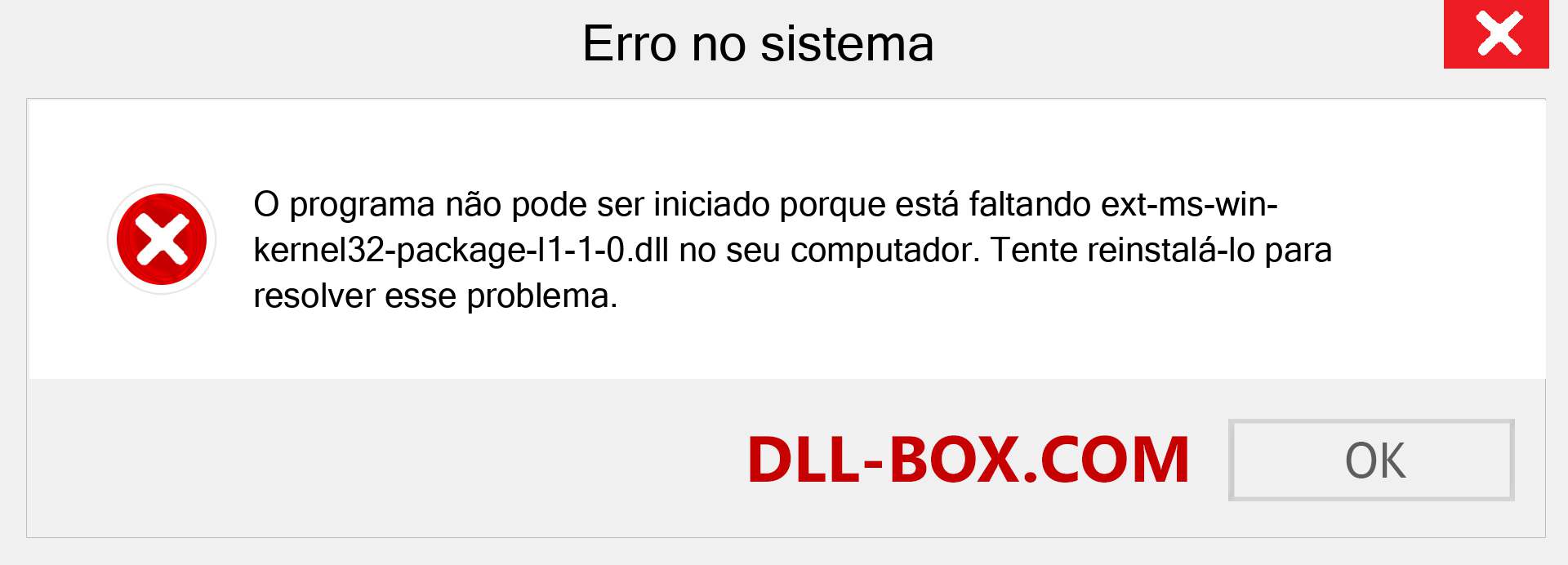 Arquivo ext-ms-win-kernel32-package-l1-1-0.dll ausente ?. Download para Windows 7, 8, 10 - Correção de erro ausente ext-ms-win-kernel32-package-l1-1-0 dll no Windows, fotos, imagens